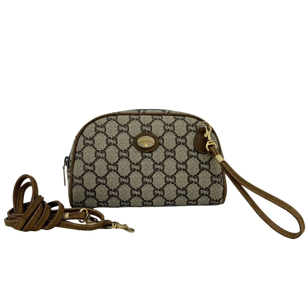 GUCCI (Old Gucci, Gucci Plus) Logo Hardware Leather 2-way Shoulder Bag Mini C...